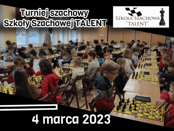  Relacja z Turnieju Szkoły Szachowej TALENT, 4 marca 2023r.